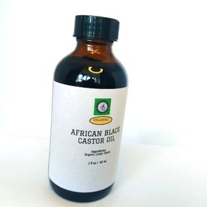 African Black Castor Oil, Organic, Cold Pressed, Unrefined Natural Oil.
